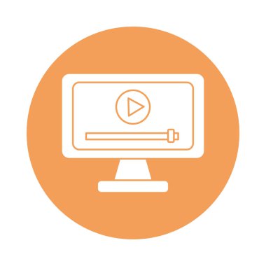 masaüstü bilgisayarı ortam oynatıcı siluet blok biçimi