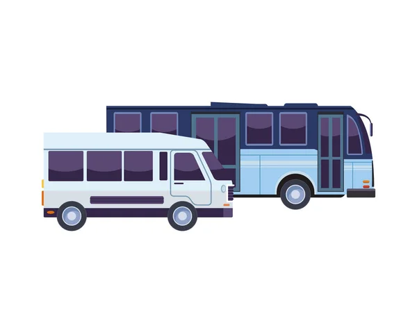 Veicoli per il trasporto di furgoni e autobus — Vettoriale Stock