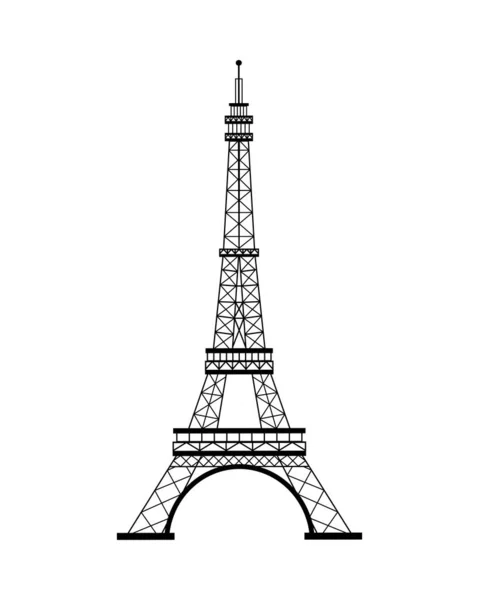 Torony Eiffel Franciaország emlékmű ikon — Stock Vector