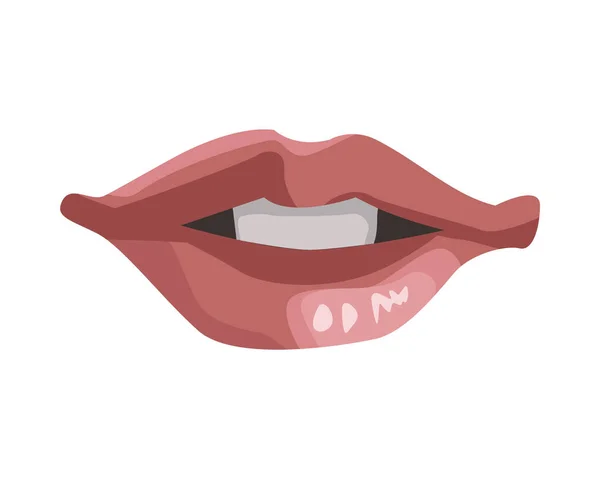 Sexi boca mujer realista icono — Vector de stock