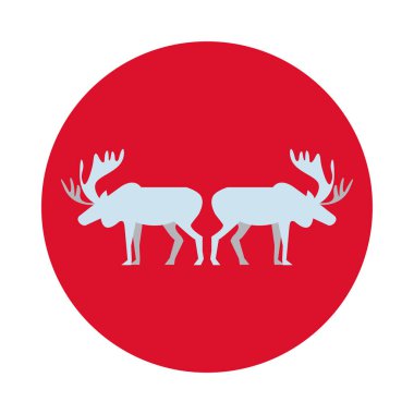 Ren geyiği hayvanları siluetleri izole edilmiş simgeler