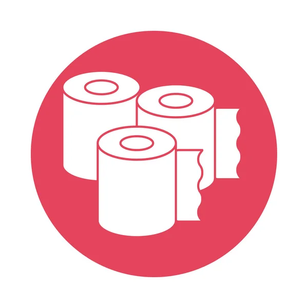 Toilet paper rolls silhouette block style — Stock Vector