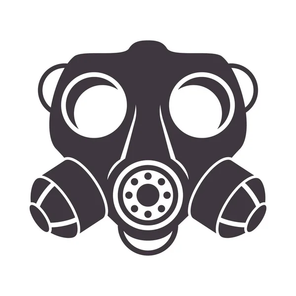 Biosäkerhet gas mask tillbehör kemisk ikon — Stock vektor