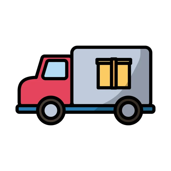 Vrachtwagen levering vullen stijl pictogram — Stockvector