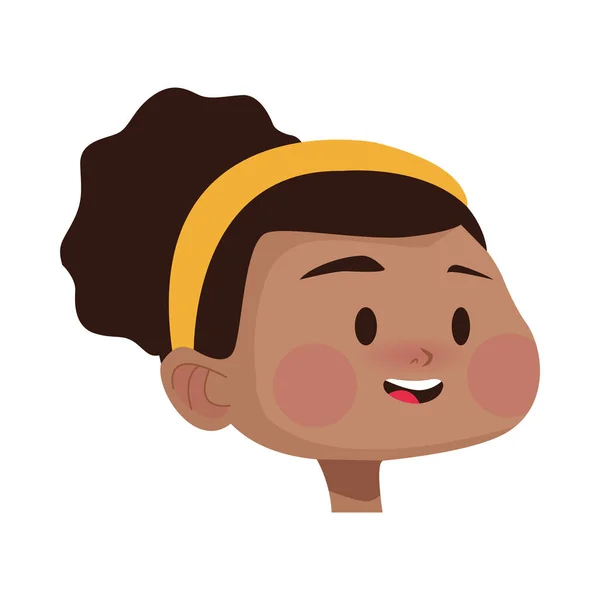 Αφρο νεαρή γυναίκα κεφάλι avatar χαρακτήρα — Διανυσματικό Αρχείο