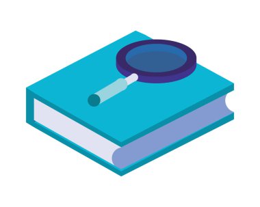 Büyüteci olan metin kitabı kitaplığı