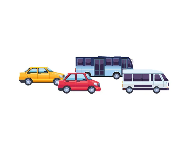 Veicoli per il trasporto di autobus e auto — Vettoriale Stock