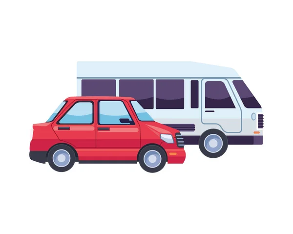 Minibüs ve araba taşıma araçları — Stok Vektör