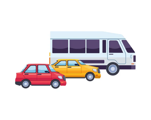 Veicoli di trasporto furgoni e taxi — Vettoriale Stock