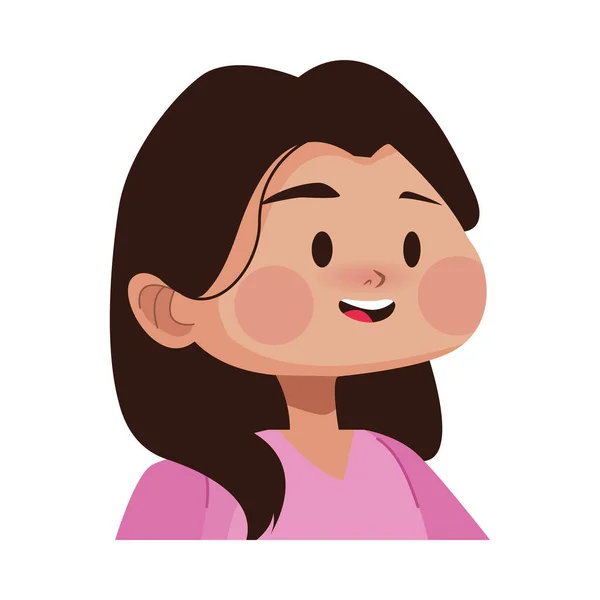 Icono de carácter avatar mujer joven — Vector de stock