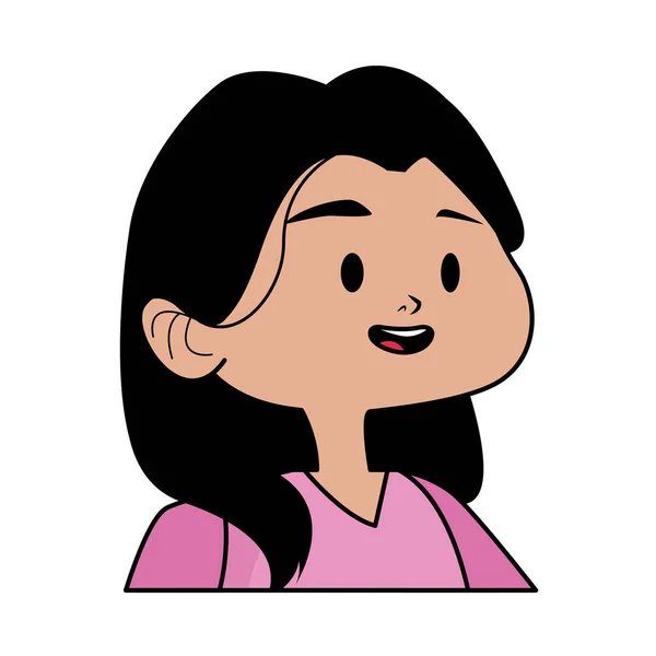 Ung kvinna avatar karaktär ikon — Stock vektor