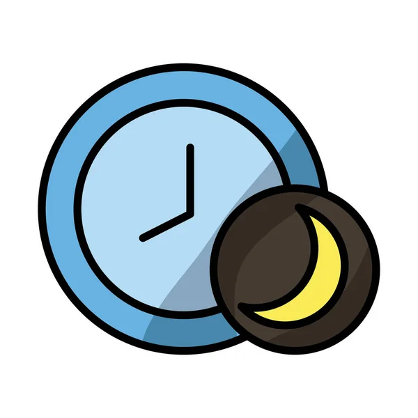 Zegar czasu z księżycowym stylu wypełnienia — Wektor stockowy