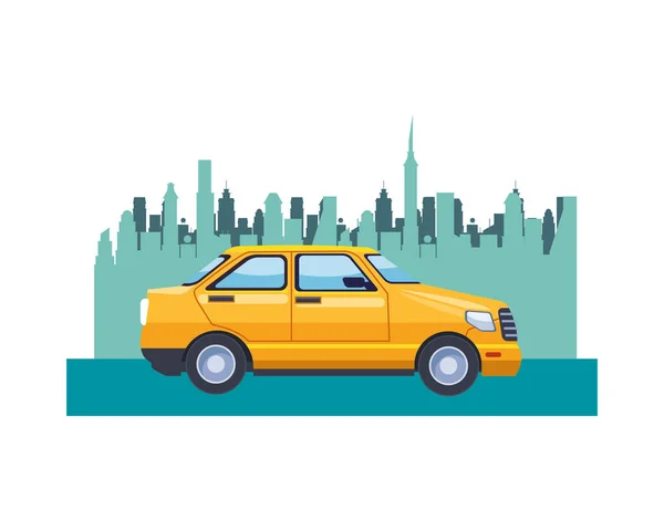Taxi transporte vehículo aislado icono — Vector de stock