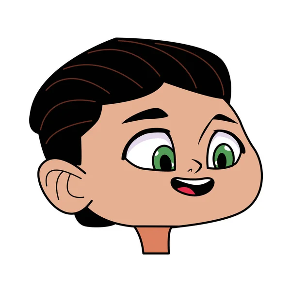 Joven cabeza avatar carácter — Vector de stock