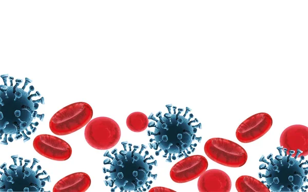 Σωματίδια του ιού του στέμματος και ιστορικό αίματος — Διανυσματικό Αρχείο