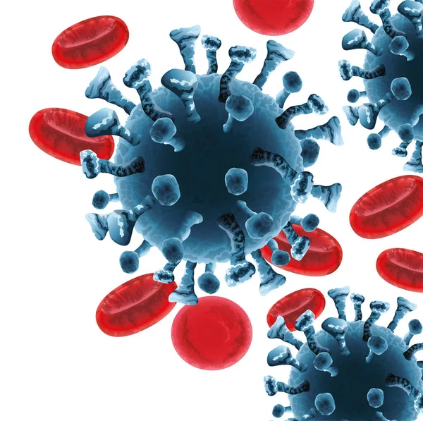 Σωματίδια του ιού του στέμματος και ιστορικό αίματος — Διανυσματικό Αρχείο
