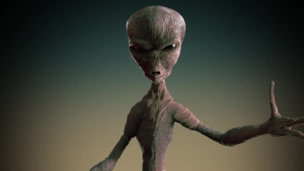 Grey alien animacji 3d — Wideo stockowe