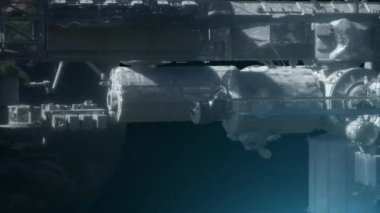  Uzay İstasyonu dünya arka plan 3d render '
