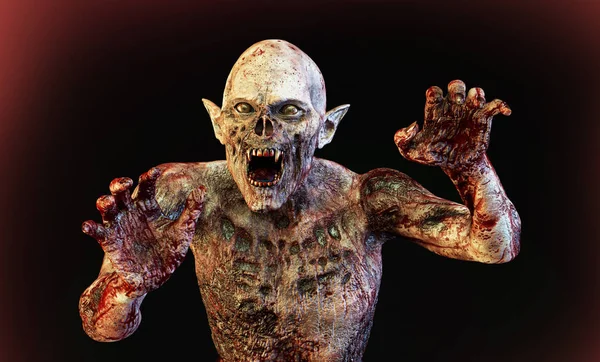 Zombie assustador renderizar 3D — Fotografia de Stock