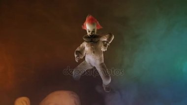 dans korkunç Cadılar Bayramı palyaço 3d render 