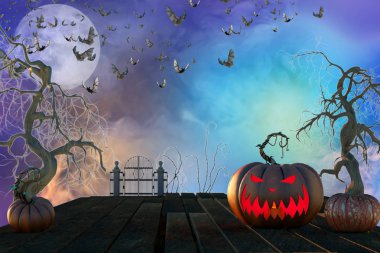 Halloween 3D aşkböceği resimde arka plan