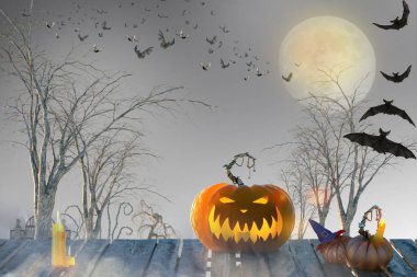 Halloween 3D aşkböceği resimde arka plan