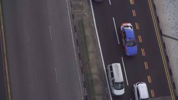 シンガポール 2017 交通渋滞と道路の頂上からの眺め — ストック動画