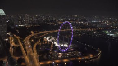 Singapur, 26 Mart 2017: gece şehir manzaraları