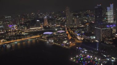 Singapur, 26 Mart 2017: gece şehir manzaraları
