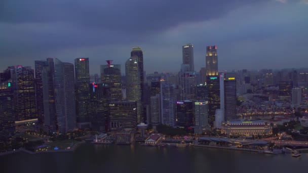 Singapur Mart 2017 Gece Şehir Manzaraları — Stok video