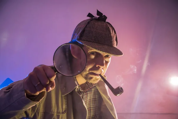 Detective Holmes Está Investigar — Fotografia de Stock