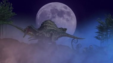 iki tarih öncesi dinozor arasında bir savaş