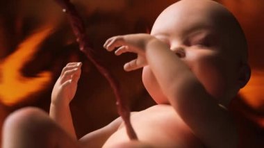 Annemin rahim 3d render insan bebek