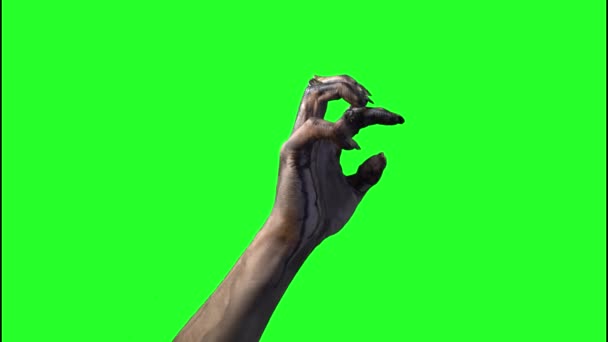 Зомбі Рука Зеленому Фоні Хеллоуїн — стокове відео