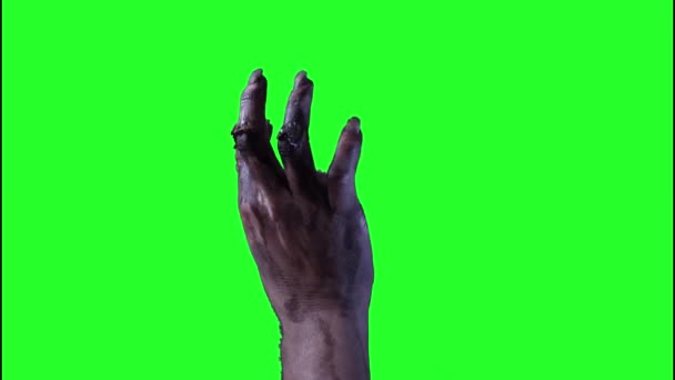 Рука Зомби Зеленом Фоне Хэллоуин — стоковое видео