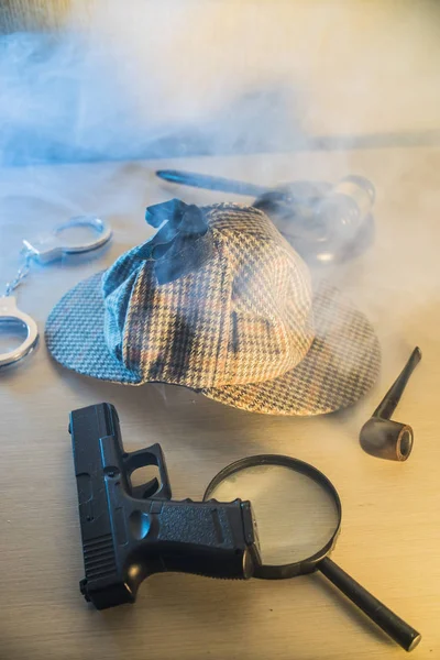 Soruşturma Adalet Için Dedektif Holmes Aksesuarlar — Stok fotoğraf