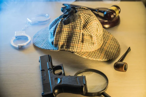 Soruşturma Adalet Için Dedektif Holmes Aksesuarlar — Stok fotoğraf
