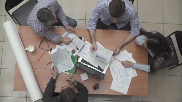 Businessmen Work Together Office Concept Teamwork Partnership Working Office Top — Stock Video