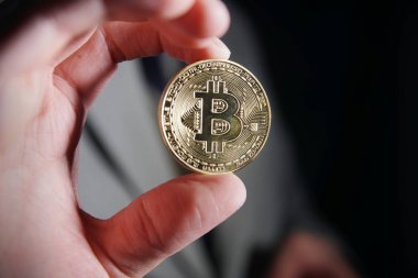 bitcoin elinde Close-Up