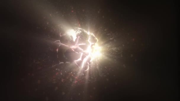 地球的爆炸渲染3D — 图库视频影像