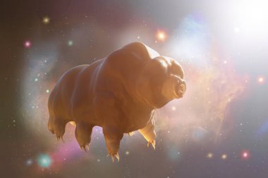 Tardigrada in space 3d render
