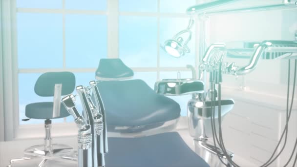 Studio Medico Odontoiatria Strumenti Dentista Rendering — Video Stock
