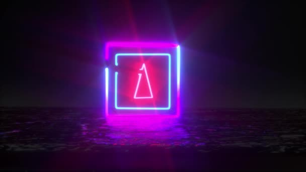 Linee Geometriche Neon Sfondo Rendering — Video Stock