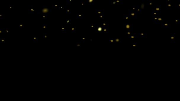 Χρυσά Σωματίδια Κινούμενο Φόντο Σωματίδια Από Κάτω Σκόνη Χρυσού Σωματιδίων — Αρχείο Βίντεο