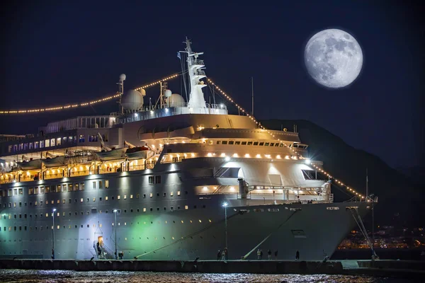 Schöne Weiße Riesen Luxus Kreuzfahrtschiff — Stockfoto