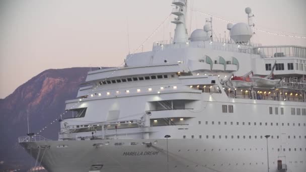 Alanya Turchia Dicembre 2019 Nave Crociera Nel Porto Alanya — Video Stock