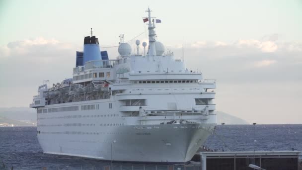 Alanya Turkije December 2019 Cruiseschip Haven Van Alanya — Stockvideo
