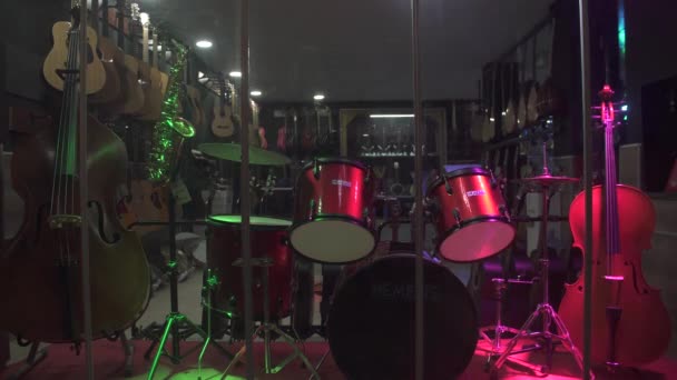 Alanya Turquía Diciembre 2019 Ventana Tienda Música — Vídeo de stock