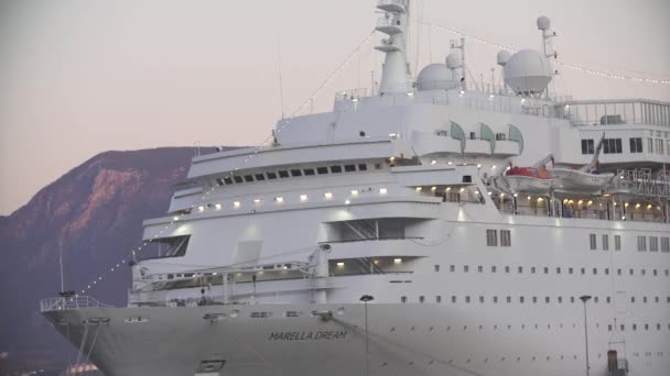 Alanya Türkei Dezember 2019 Kreuzfahrtschiff Hafen Von Alanya — Stockvideo