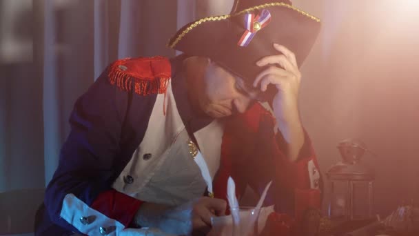 18世紀の軍事指導者で政治家のナポレオン ボナパルト — ストック動画